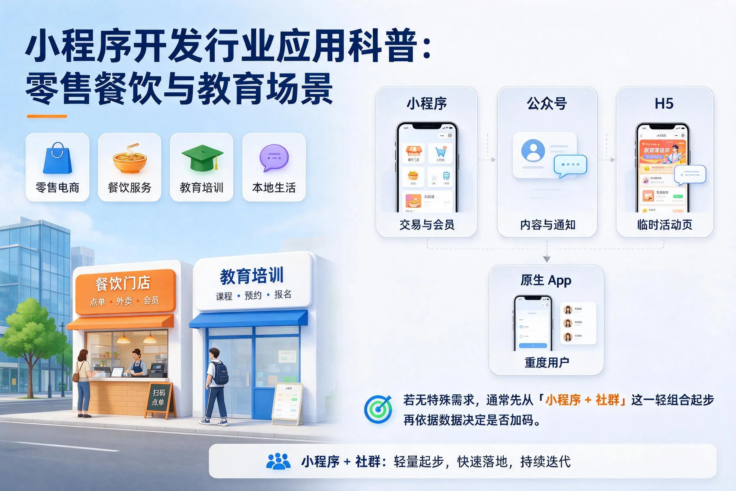 平顶山小程序开发行业应用科普:零售餐饮与教育场景