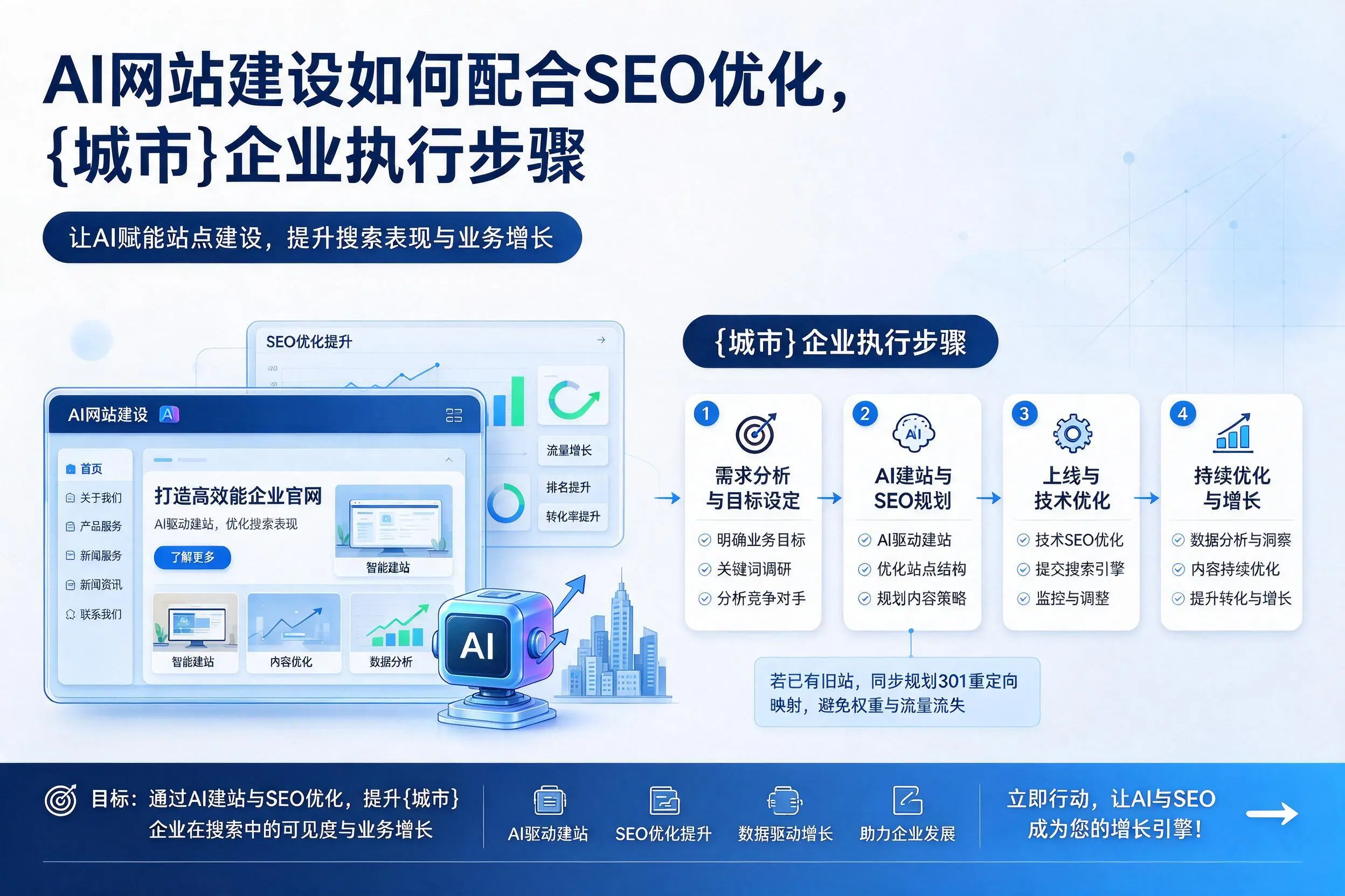 AI网站建设如何配合SEO优化,平顶山企业执行步骤