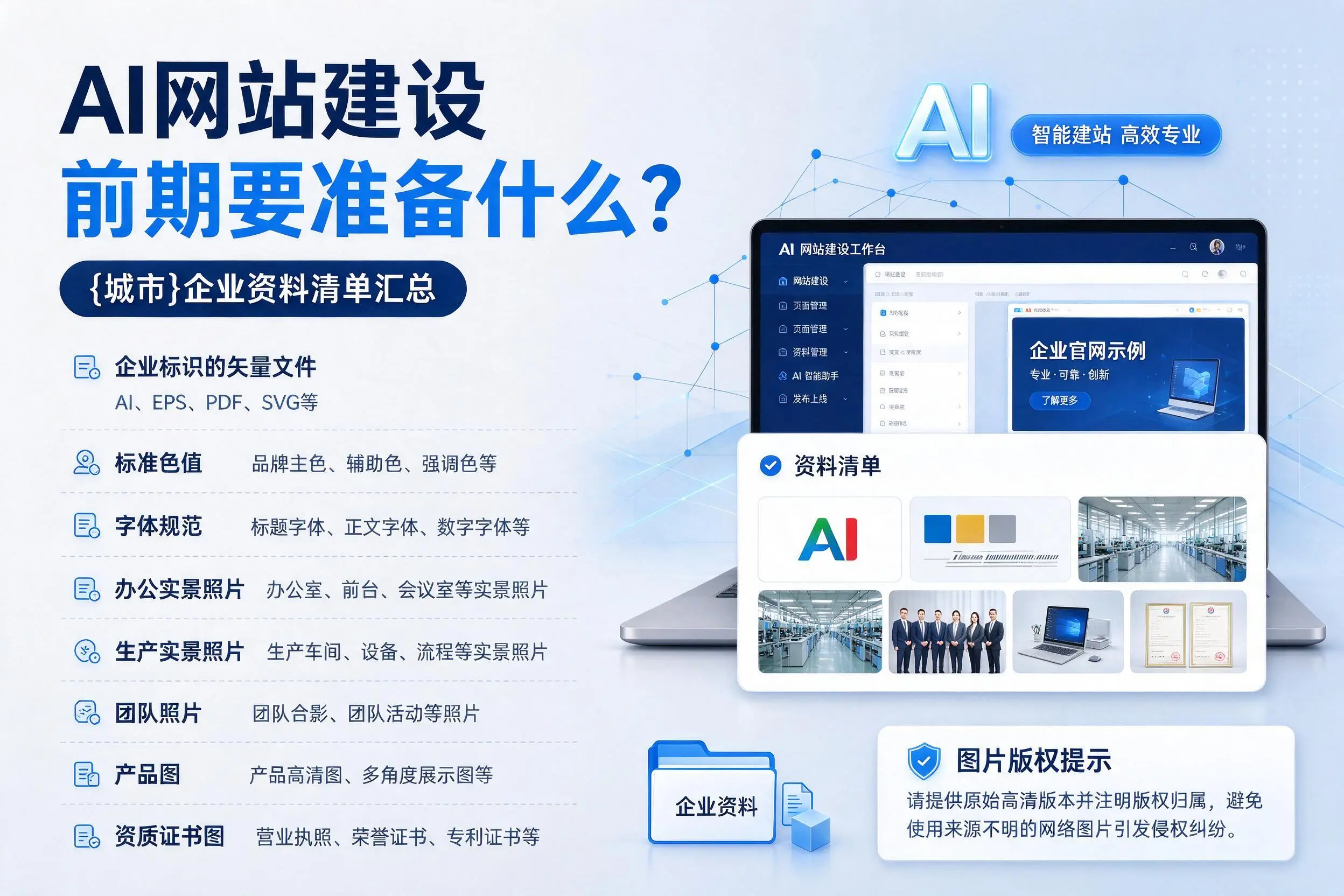AI网站建设前期要准备什么?平顶山企业资料清单汇总