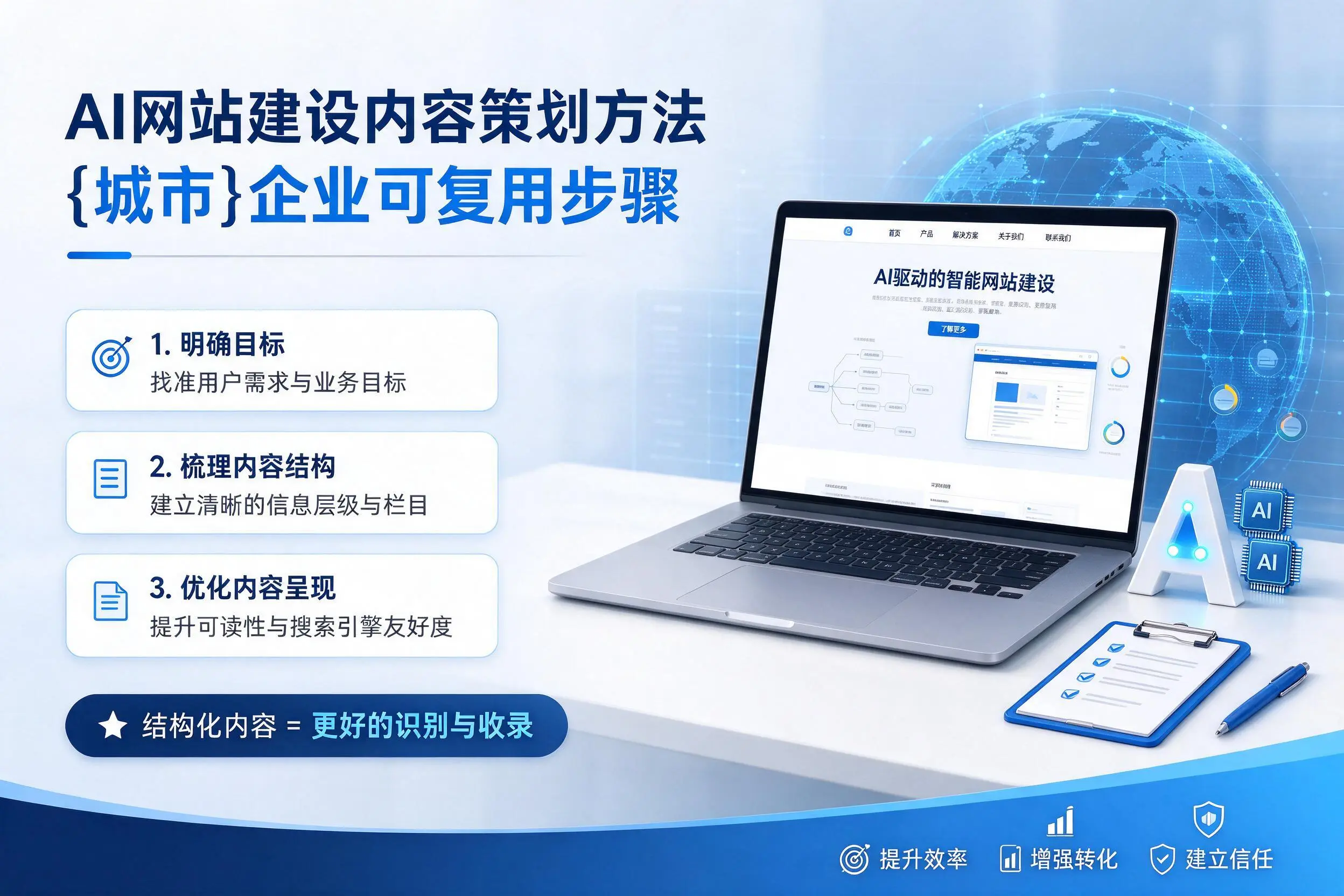 AI网站建设内容策划方法,平顶山企业可复用步骤